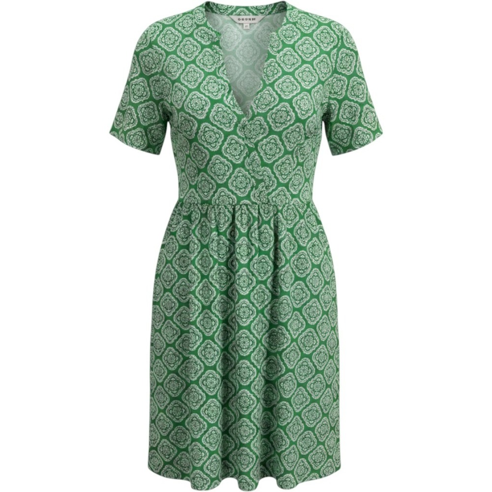 NWT Boden Jersey Medallion Print V-Neck  Preppy Summer Teacher Dress Women 12R